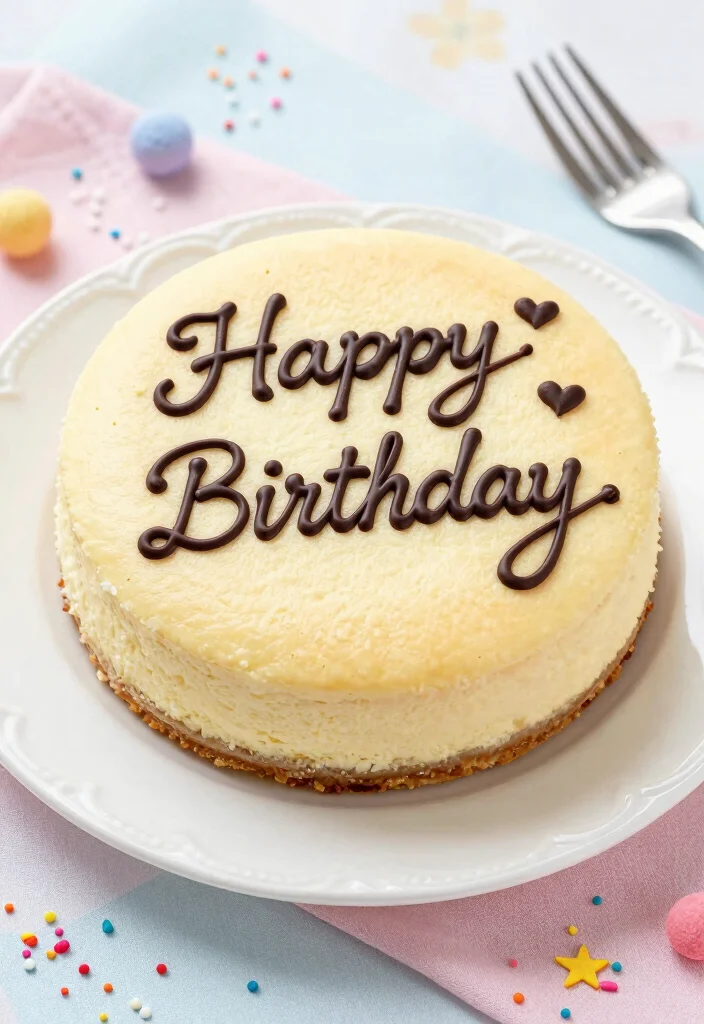 18 Cute Japanese Cheesecake Decoration Ideas (Kawaii Style) - 9. Custom Message with Chocolate 1