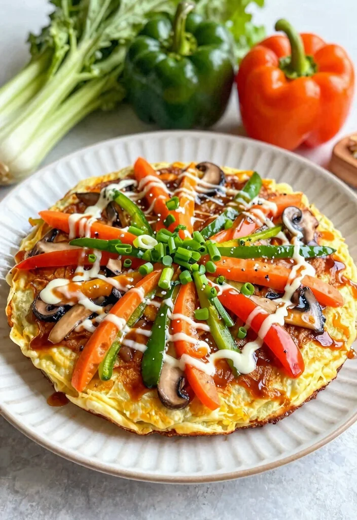 18 Delicious Japanese Savory Pancake Recipes You Must Try - 4. Vegetarian Okonomiyaki: Packed with Fresh Veggies 1