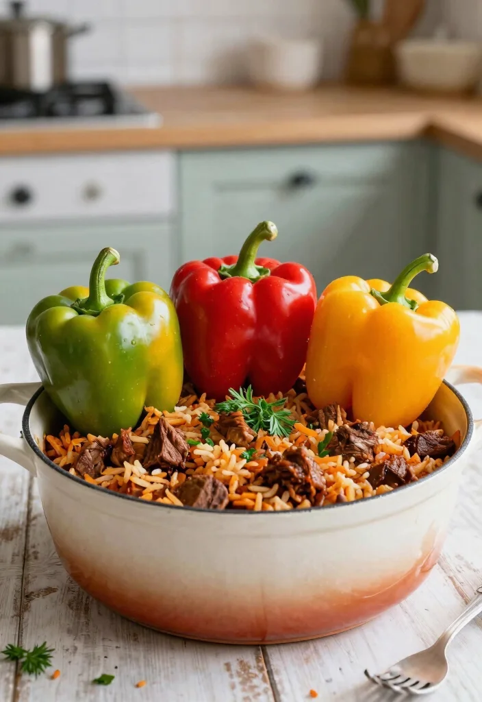18 Easy Crockpot Italian Recipes (Set & Forget Dinners) - 9. Italian Stuffed Peppers 1