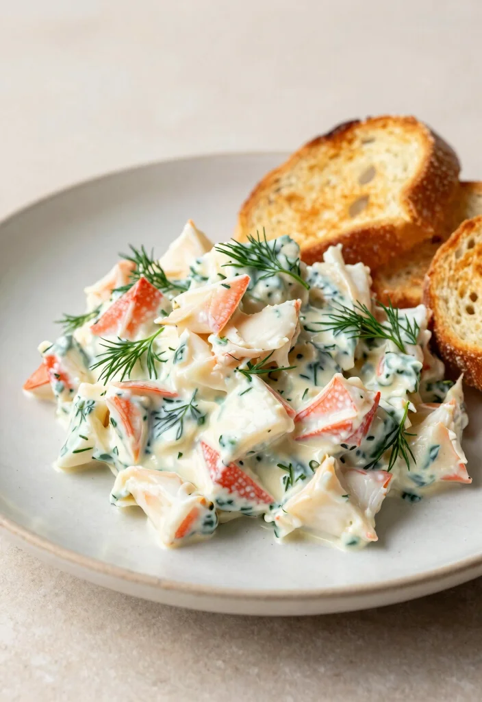 18 Easy Japanese Crab Salad Recipes for Seafood Lovers - 14. Creamy Crab Salad with Dill 1