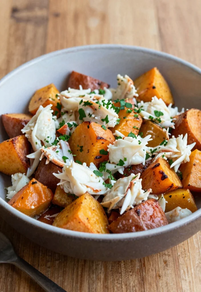 18 Easy Japanese Crab Salad Recipes for Seafood Lovers - 17. Crab Salad with Sweet Potatoes 1