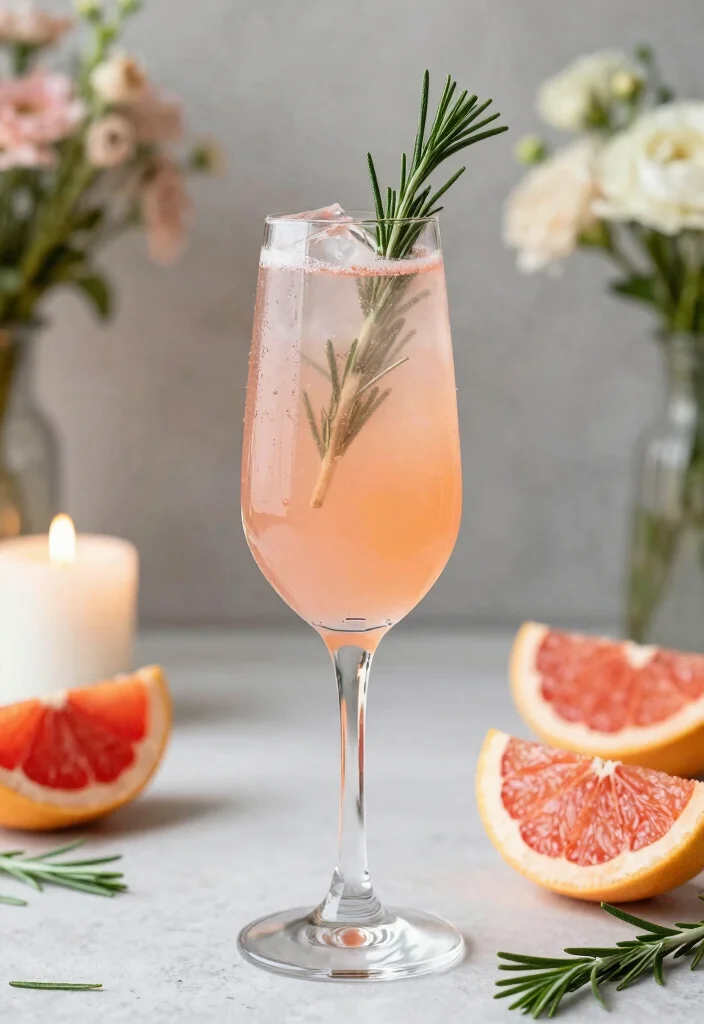 18 French 75 Cocktail Recipes for Sparkling Celebrations - 16. Grapefruit Rosemary French 75 1