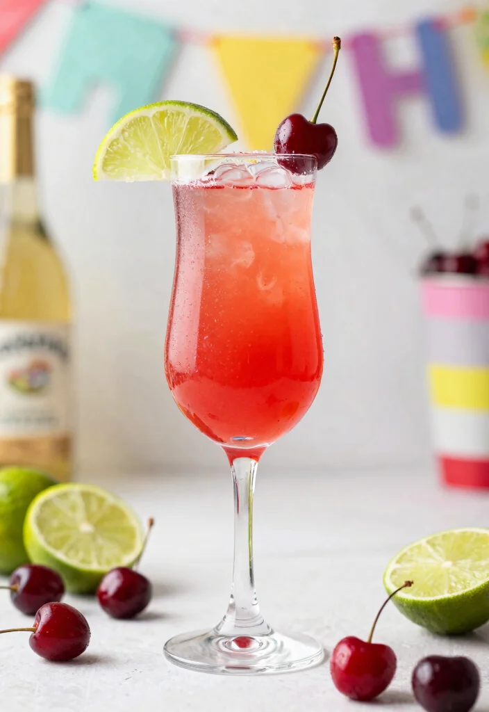 18 French 75 Cocktail Recipes for Sparkling Celebrations - 18. Cherry Lime French 75 1