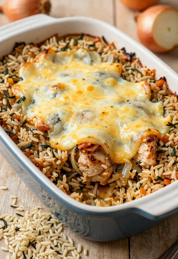 18 French Onion Chicken Casserole Recipes for Comforting Dinners - 9. French Onion Chicken Casserole with Wild Rice 1