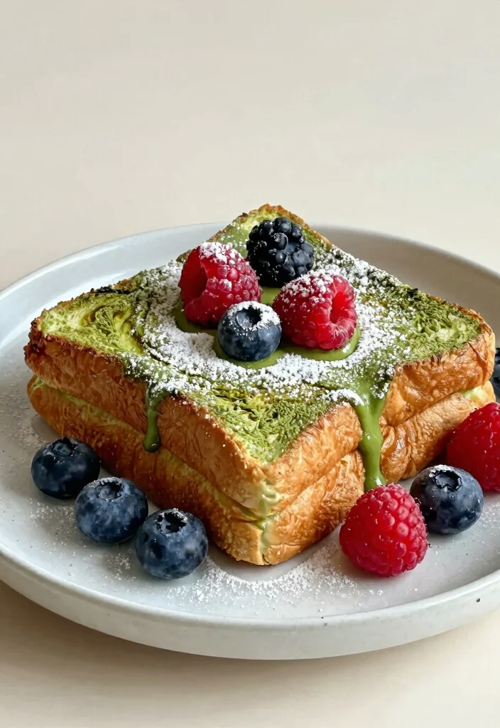 18 Healthy French Toast Recipes (Low Sugar and High Fiber) - 11. Matcha Green Tea French Toast 1