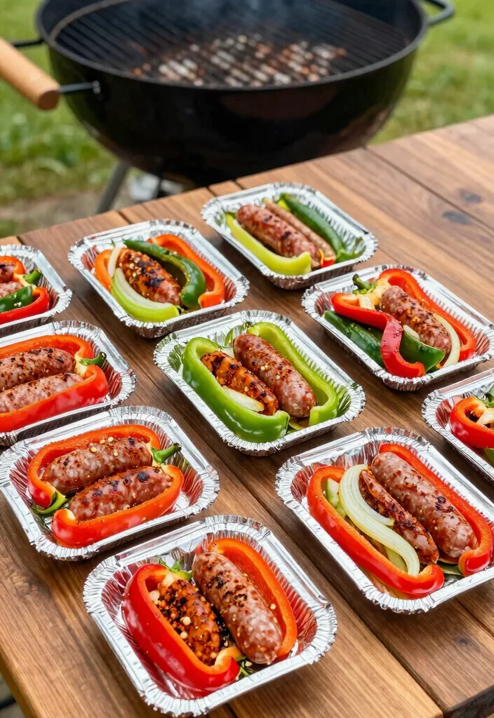 18 Healthy Ground Italian Sausage Recipes (Low-Fat & Delicious) - 14. Italian Sausage and Peppers Foil Packets 1