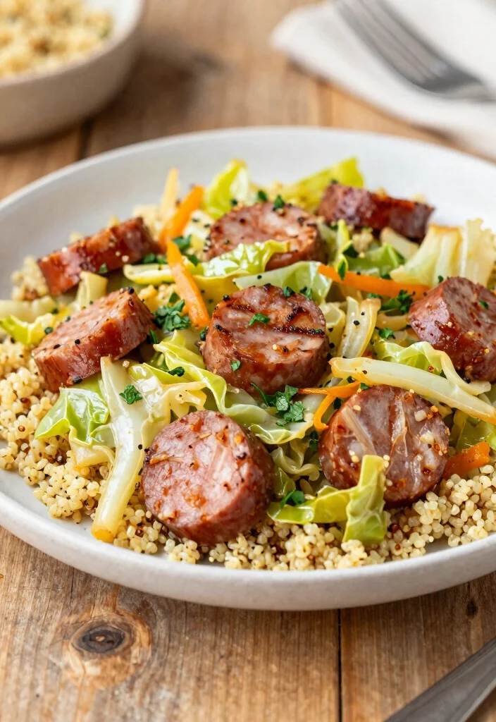 18 Healthy Ground Italian Sausage Recipes (Low-Fat & Delicious) - 17. Italian Sausage and Cabbage Stir-Fry 1