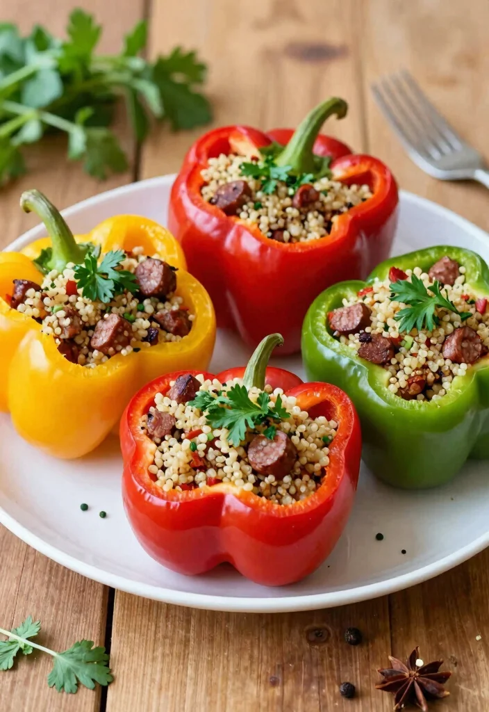 18 Healthy Ground Italian Sausage Recipes (Low-Fat & Delicious) - 2. Stuffed Bell Peppers 1