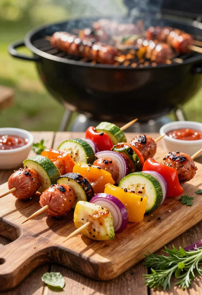 18 Healthy Ground Italian Sausage Recipes (Low-Fat & Delicious) - 3. Italian Sausage and Veggie Skewers 1