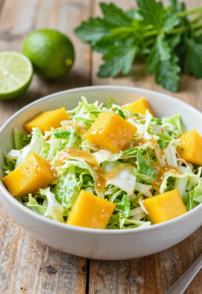 18 Japanese Cabbage Salad Recipes (Crisp & Refreshing) - 15. Cabbage and Mango Salad 1