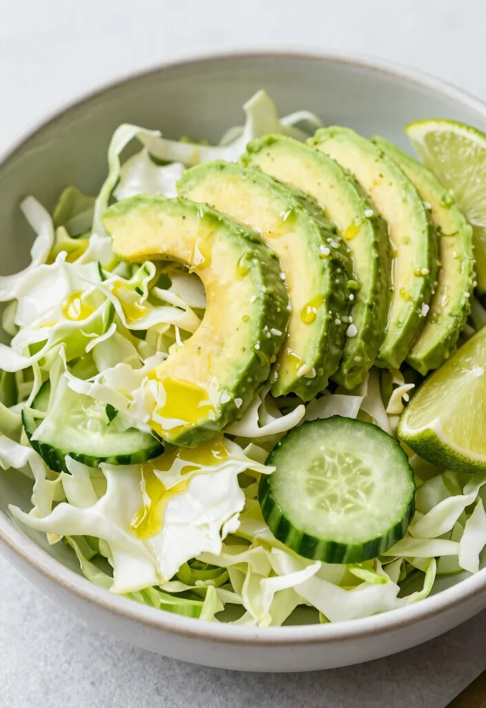 18 Japanese Cabbage Salad Recipes (Crisp & Refreshing) - 7. Cabbage, Cucumber, and Avocado Salad 1
