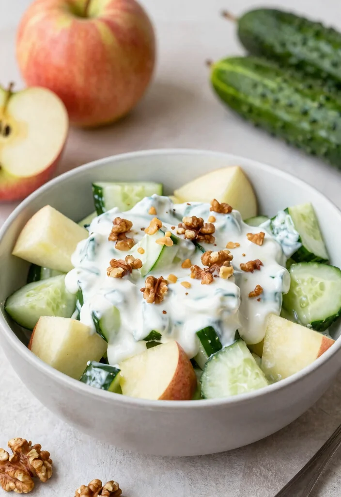 18 Japanese Cucumber Salad Recipes (Light & Crunchy) - 12. Cucumber and Apple Salad 1