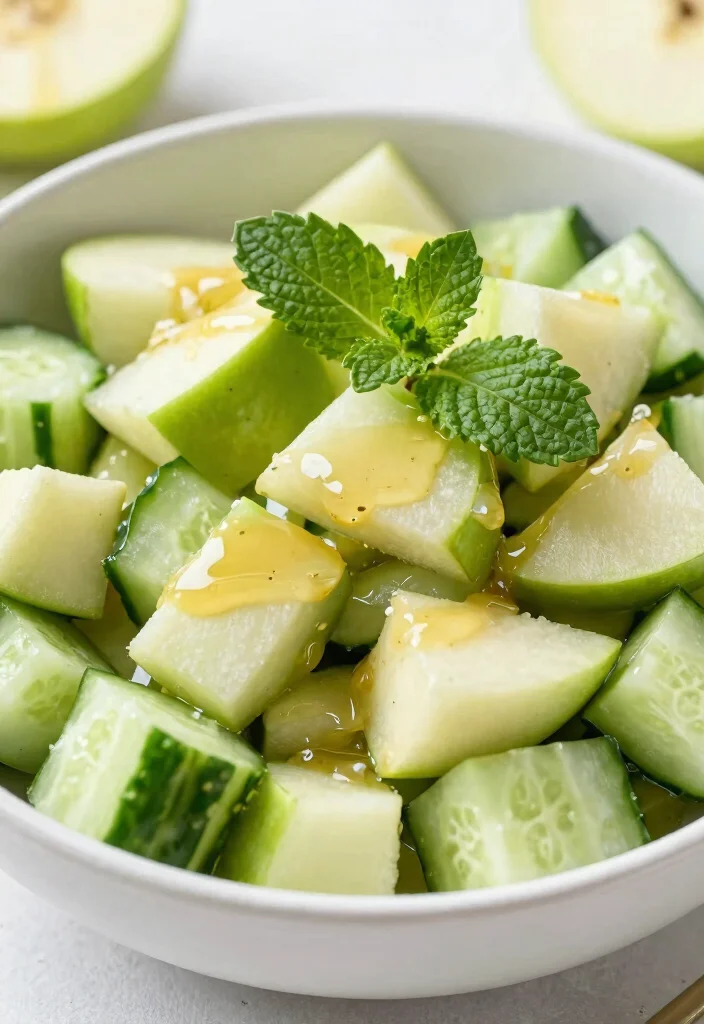 18 Japanese Cucumber Salad Recipes (Light & Crunchy) - 16. Cucumber and Green Apple Salad 1