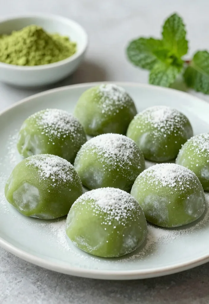 18 Japanese Dessert Recipe Ideas (From Simple to Fancy) - 12. Iced Matcha Mochi 1