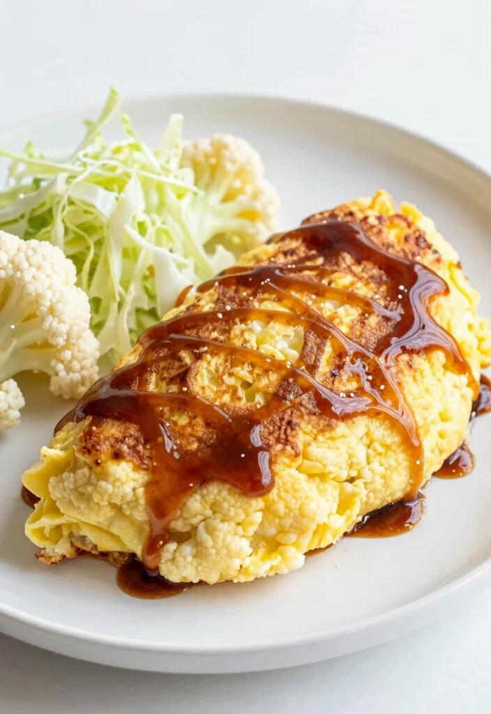 18 Japanese Pancake Okonomiyaki Recipes (Savory Street Food) - 12. Cauliflower Okonomiyaki 1