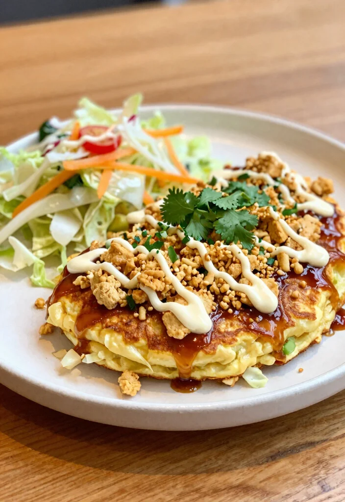 18 Japanese Pancake Okonomiyaki Recipes (Savory Street Food) - 3. Vegan Okonomiyaki with Tofu 1