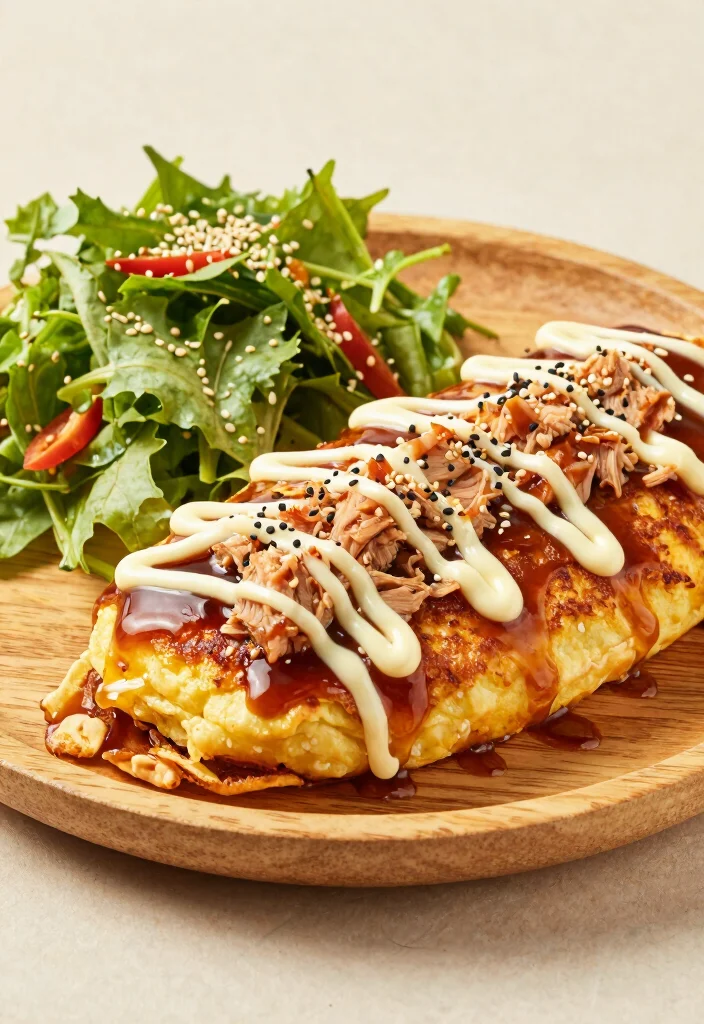 18 Japanese Pancake Okonomiyaki Recipes (Savory Street Food) - 8. Spicy Tuna Okonomiyaki 1