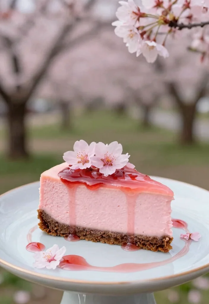 18 Jiggly Japanese Cheesecake Recipes (Bouncy & Light) - 18. Cherry Blossom Japanese Jiggly Cheesecake 1