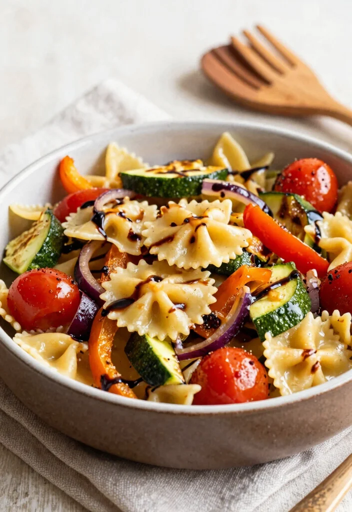 18 Zesty Italian Pasta Salad Recipes (Flavorful & Fresh) - 9. Roasted Vegetable Pasta Salad 1