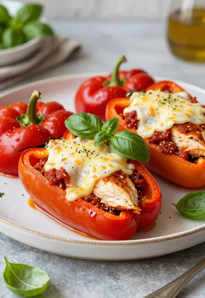 19 Best Italian Chicken Breast Recipes (Easy Weeknight Dinners) - 12. Chicken Parmesan Stuffed Peppers 1
