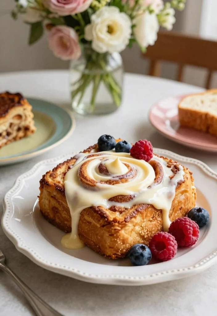 19 Cinnamon Roll French Toast Bake Recipes for Brunch Lovers - 16. Cinnamon Roll French Toast Bake with Cream Cheese Swirl 1