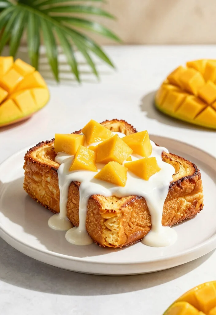 19 Cinnamon Roll French Toast Bake Recipes for Brunch Lovers - 18. Tropical Mango Cinnamon Roll French Toast Bake 1