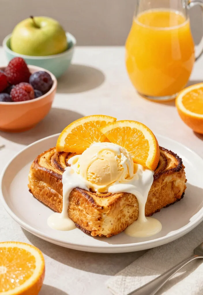 19 Cinnamon Roll French Toast Bake Recipes for Brunch Lovers - 7. Orange Creamsicle Cinnamon Roll French Toast Bake 1