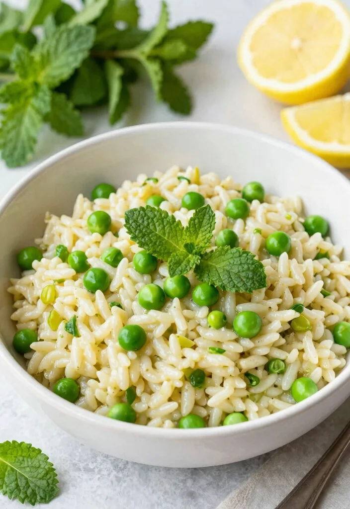 19 Easy Instant Pot Italian Recipes (Quick Weeknight Dinners) - 17. Instant Pot Risotto with Peas and Mint 1