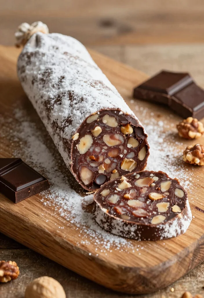 19 Easy Italian Dessert Recipes (No Baking Required) - 5. Italian Chocolate Salami 1