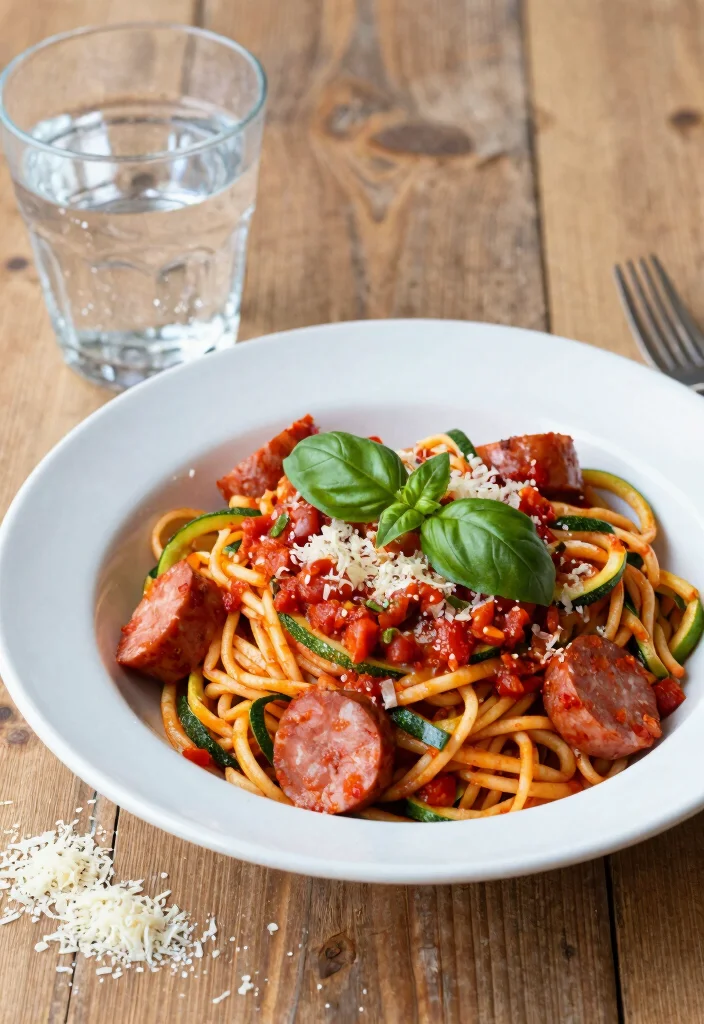 19 Easy Italian Sausage Dinner Recipes (Weeknight Winners) - 18. Italian Sausage and Zucchini Noodles 1