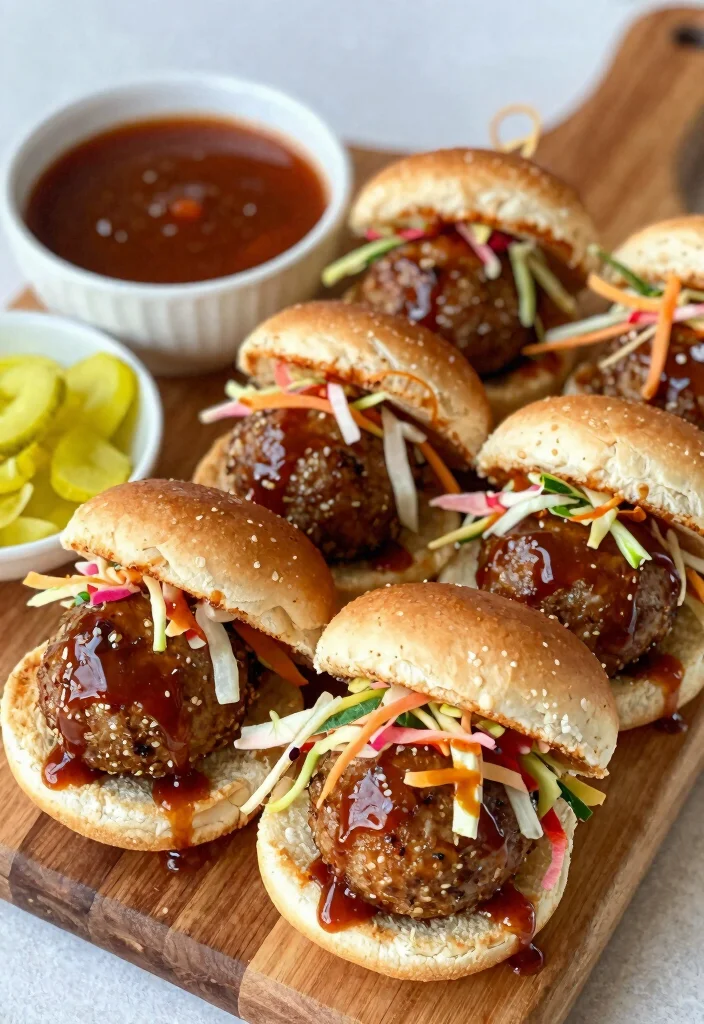 19 Italian Meatball Appetizer Recipes (Party Perfect) - 11. Teriyaki Meatball Sliders 1