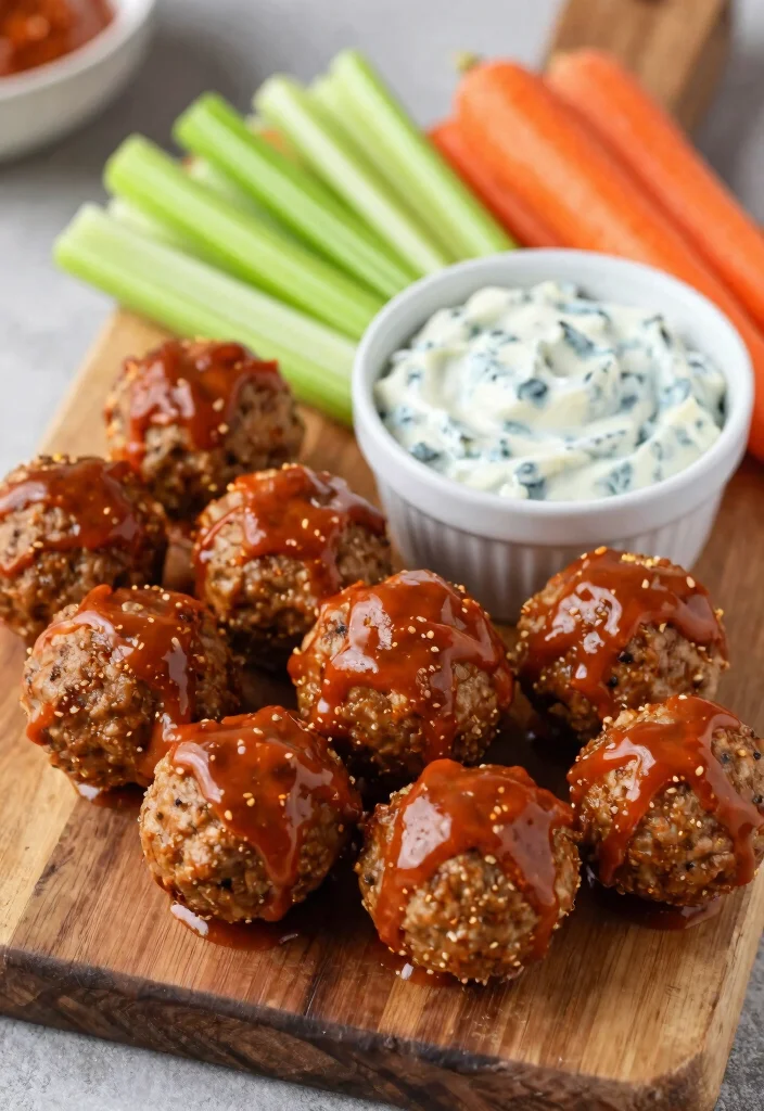 19 Italian Meatball Appetizer Recipes (Party Perfect) - 12. Buffalo Chicken Meatballs 1