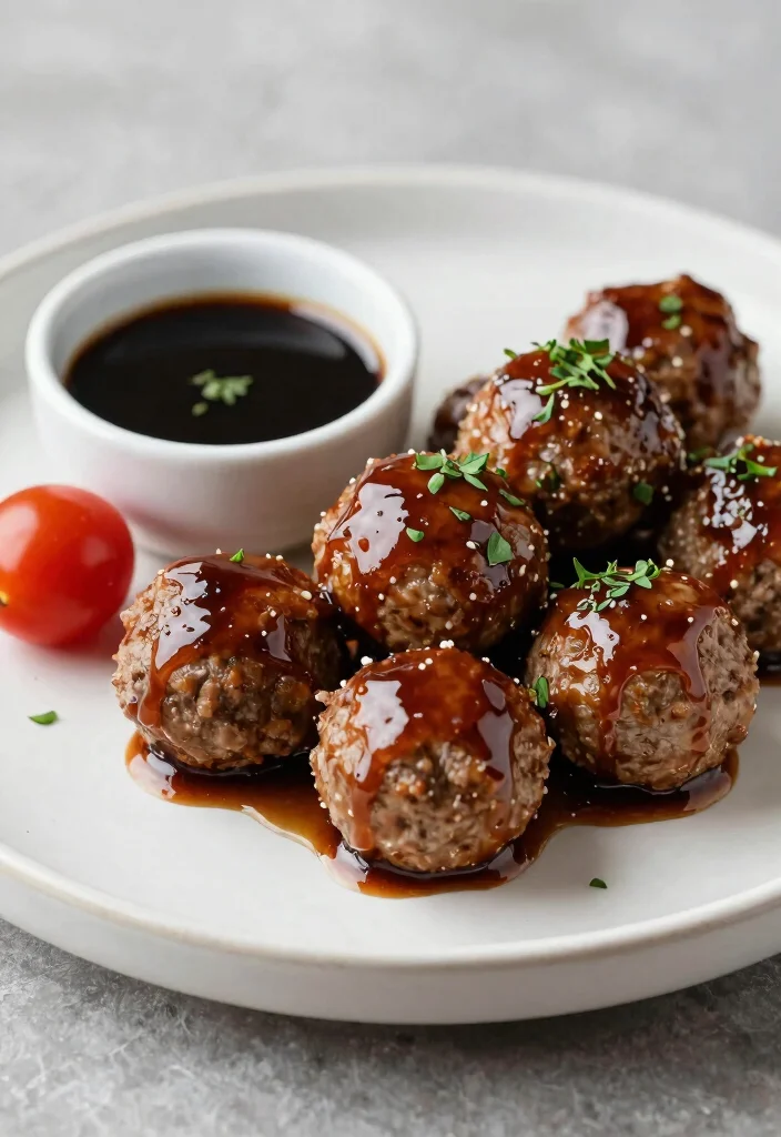 19 Italian Meatball Appetizer Recipes (Party Perfect) - 17. Balsamic Glazed Meatballs 1