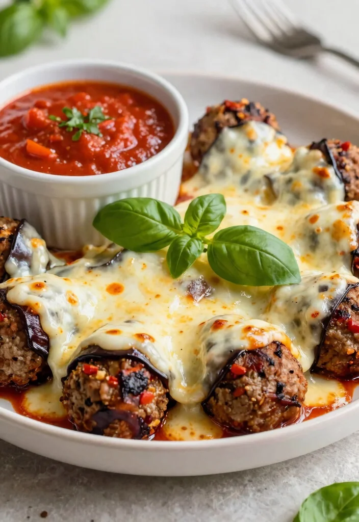 19 Italian Meatball Appetizer Recipes (Party Perfect) - 19. Eggplant Parmesan Meatballs 1