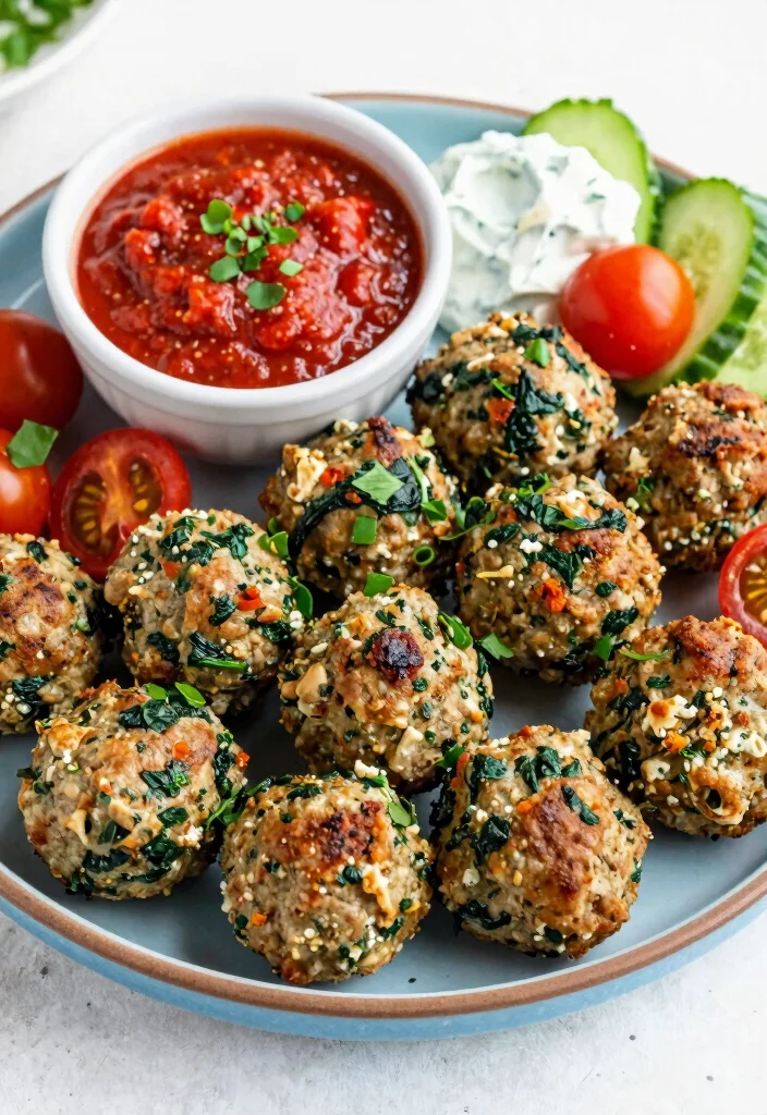 19 Italian Meatball Appetizer Recipes (Party Perfect) - 3. Spinach and Feta Meatballs 1