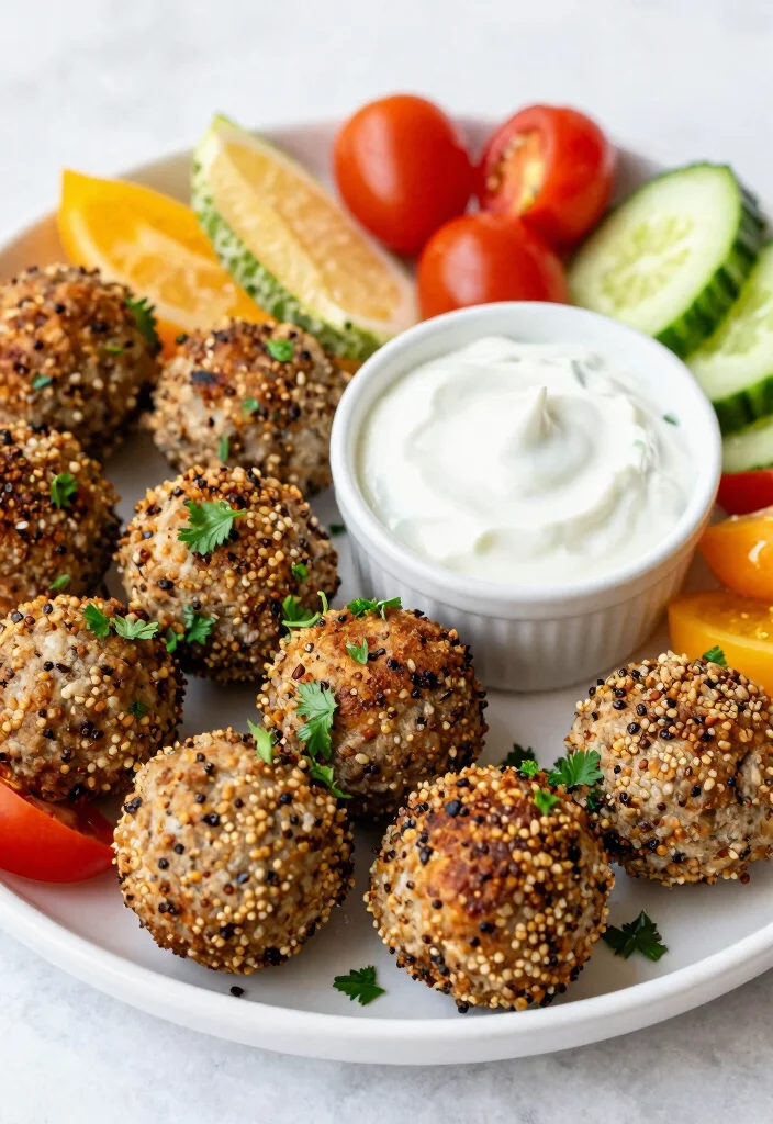 19 Italian Meatball Appetizer Recipes (Party Perfect) - 7. Mediterranean Quinoa Meatballs 1