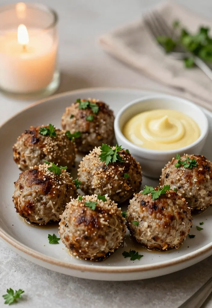 19 Italian Meatball Appetizer Recipes (Party Perfect) - 8. Garlic Parmesan Meatballs 1