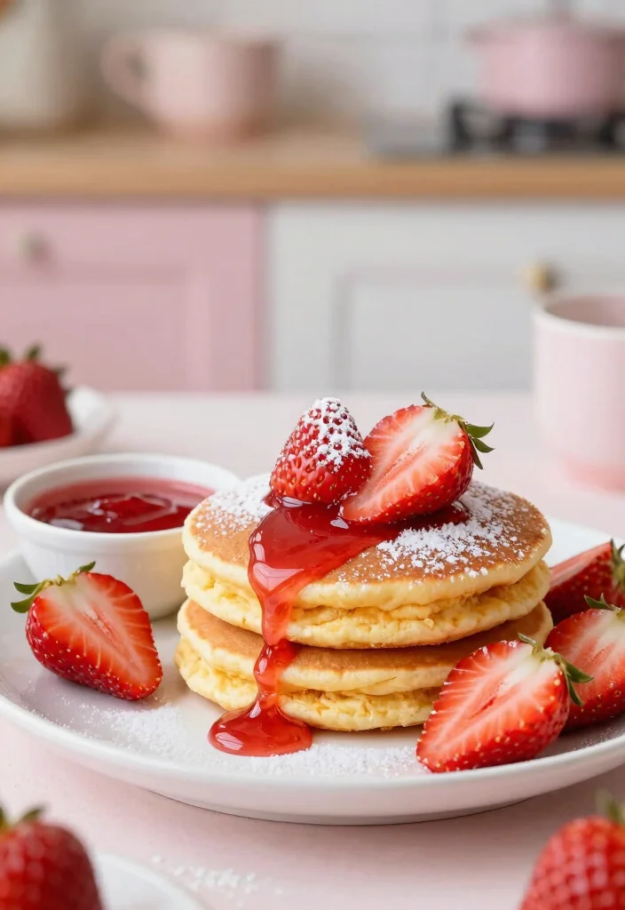 19 Japanese Souffle Pancake Recipes (Cafe-Style at Home) - 4. Strawberry Souffle Pancakes 1