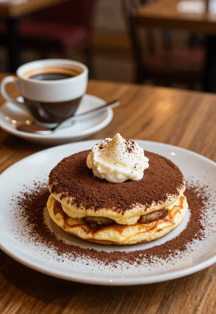 19 Souffle-Style Japanese Pancake Recipes (Extra Tall and Fluffy) - 15. Tiramisu Souffle Pancakes 1