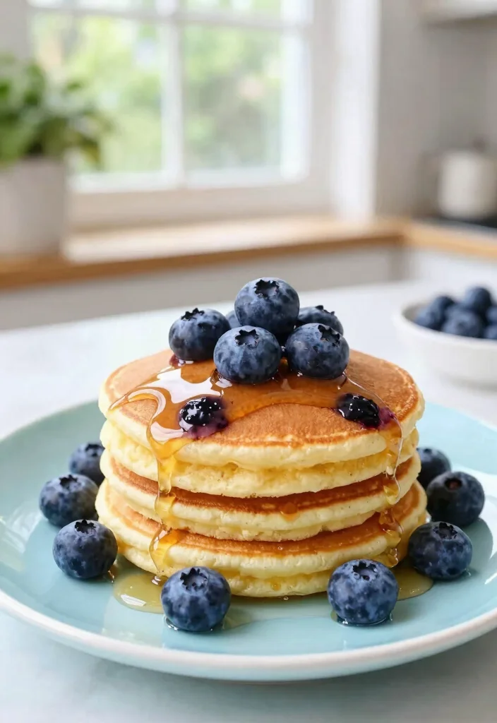 19 Souffle-Style Japanese Pancake Recipes (Extra Tall and Fluffy) - 4. Blueberry Souffle Pancakes 1