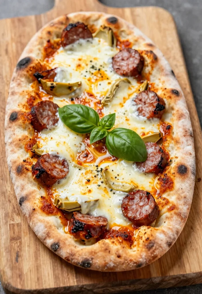 19 Spicy Italian Sausage Recipes for Heat Lovers - 15. Spicy Sausage & Artichoke Flatbread 1