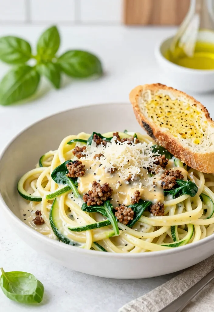 20 Best Keto Italian Sausage Recipes (Low-Carb Meals) - 2. Creamy Sausage and Spinach Pasta 1