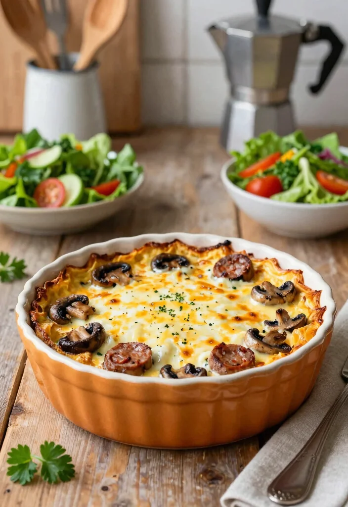 20 Best Keto Italian Sausage Recipes (Low-Carb Meals) - 7. Sausage and Mushroom Egg Bake 1