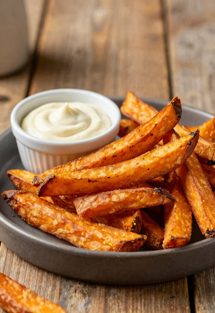 20 Crispy Japanese Sweet Potato Fries Recipes (Oven & Air Fryer) - 12. Sweet Potato Fries with Honey Mustard Dip 1