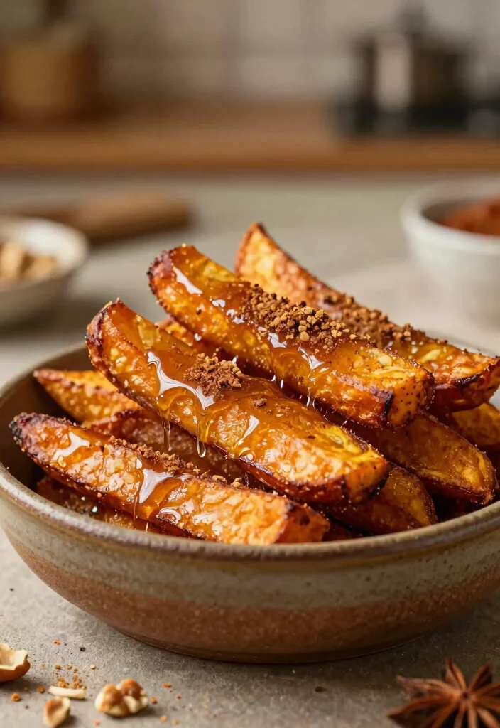 20 Crispy Japanese Sweet Potato Fries Recipes (Oven & Air Fryer) - 9. Maple Glazed Sweet Potato Fries 1