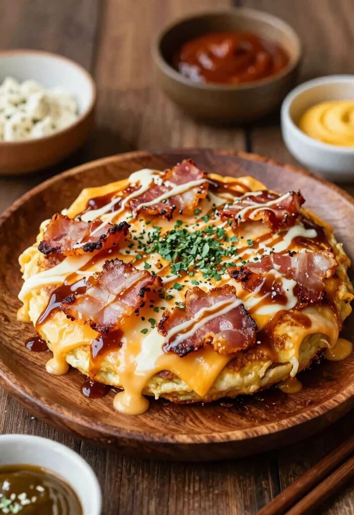 20 Delicious Gluten-Free Japanese Cabbage Pancake (Okonomiyaki) Recipe Ideas - 10. Bacon and Cheese Okonomiyaki 1