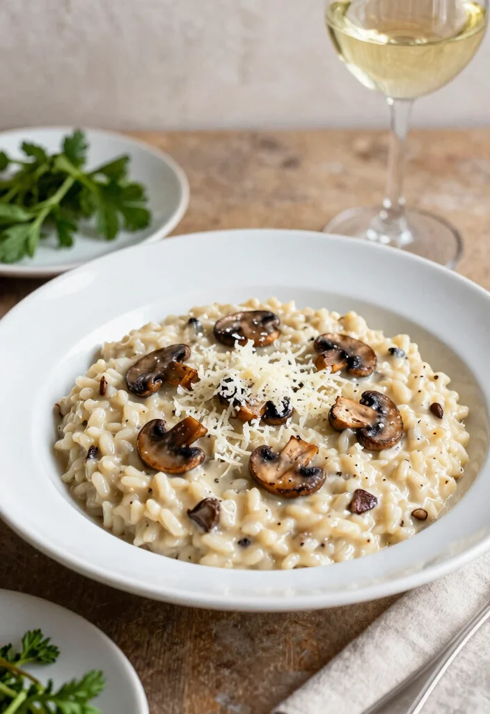 20 Easy Italian Main Course Recipes for Dinner - 3. Creamy Mushroom Risotto 1