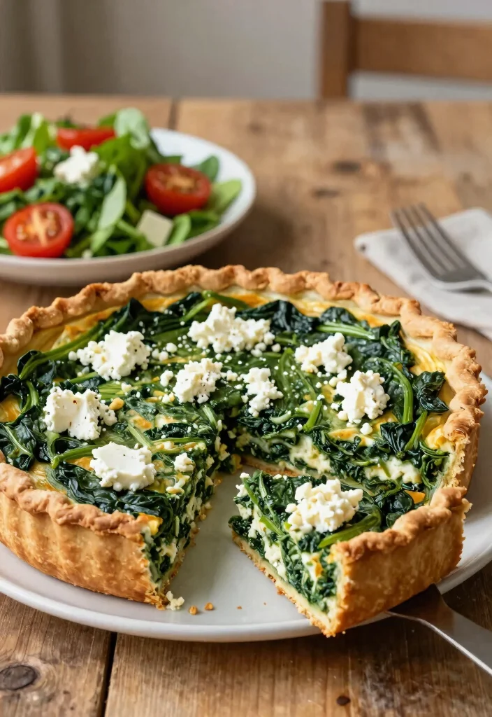 20 Easy Italian Main Course Recipes for Dinner - 8. Spinach and Feta Quiche 1