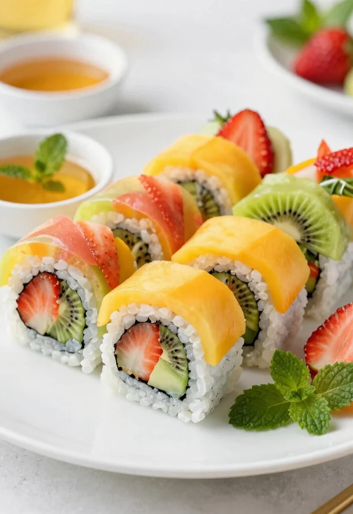 20 Easy Japanese Snacks Recipes (Homemade Favorites) - 8. Fruit Sushi 1