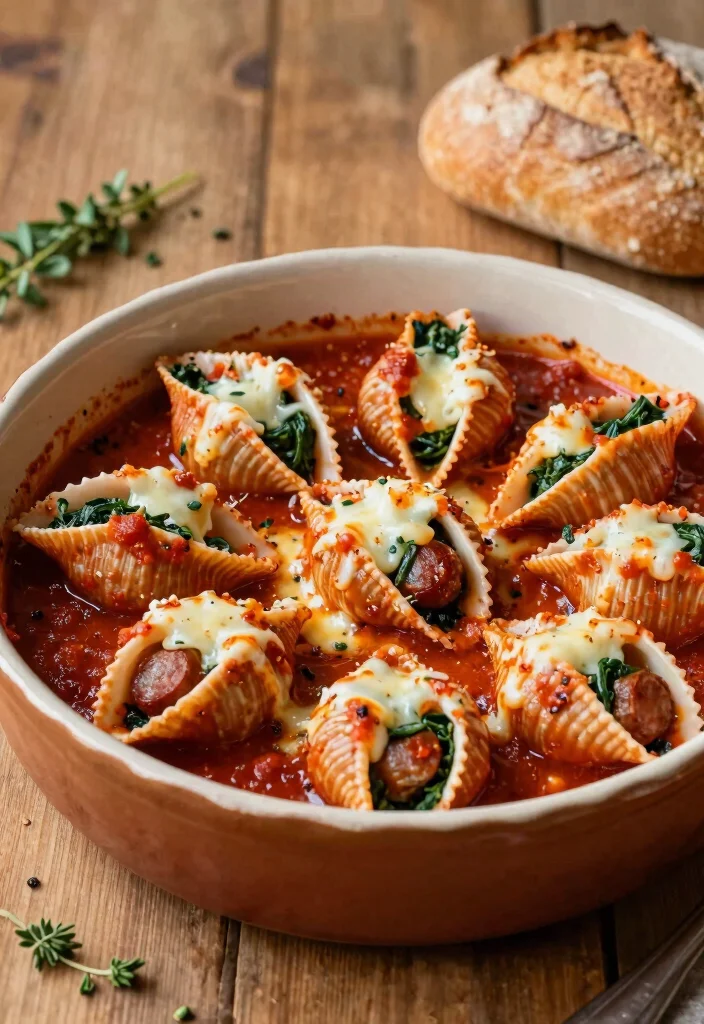 20 Easy Sweet Italian Sausage Link Recipes for Quick Weeknight Dinners - 10. Sausage and Spinach Stuffed Shells 1